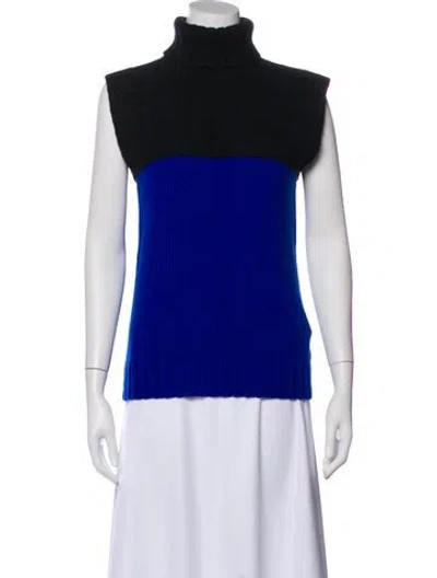 Pre-owned Michael Kors Cashmere Colorblock Pattern Sweater In Blue