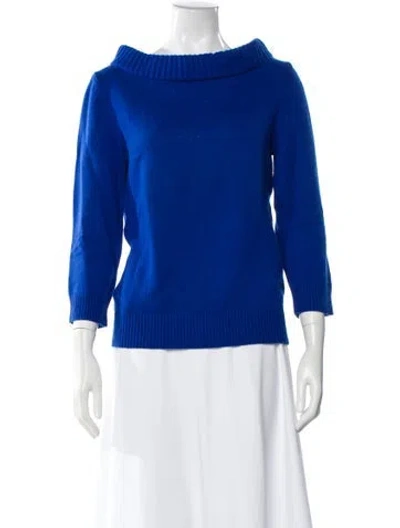 Pre-owned Michael Kors Cashmere Cowl Neck Sweater In Blue