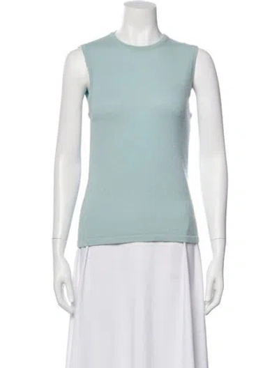 Pre-owned Michael Kors Cashmere Crew Neck Sweater In Blue