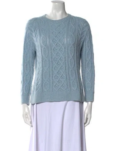 Pre-owned Michael Kors Cashmere Crew Neck Sweater In Blue