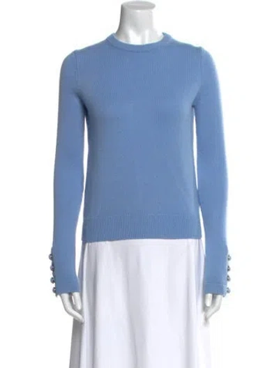 Pre-owned Michael Kors Cashmere Crew Neck Sweater In Blue