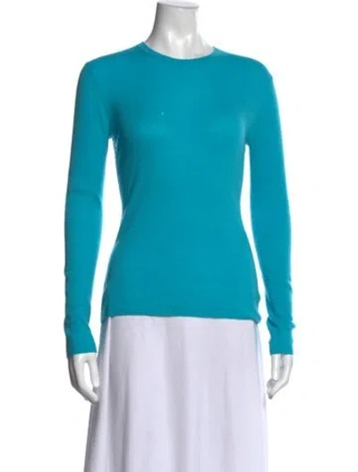 Pre-owned Michael Kors Cashmere Crew Neck Sweater In Blue