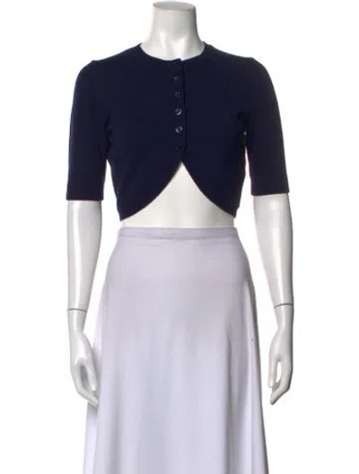 Pre-owned Michael Kors Cashmere Crew Neck Sweater In Blue