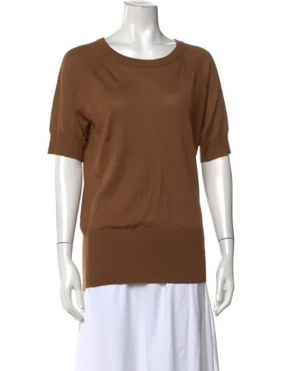 Pre-owned Michael Kors Cashmere Crew Neck Sweater In Brown