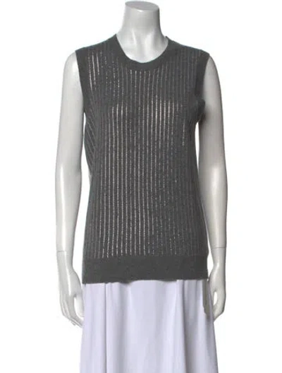 Pre-owned Michael Kors Cashmere Crew Neck Sweater In Gray