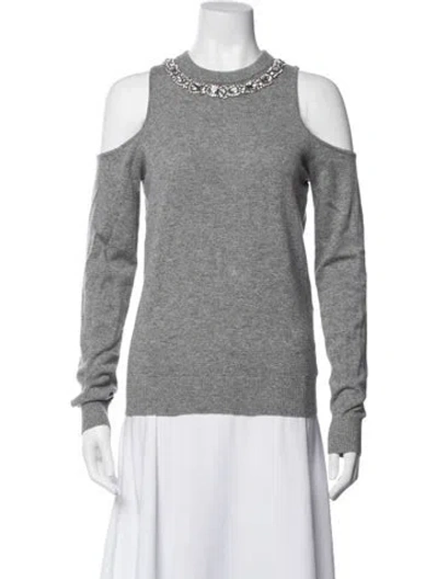 Pre-owned Michael Kors Cashmere Crew Neck Sweater In Grey