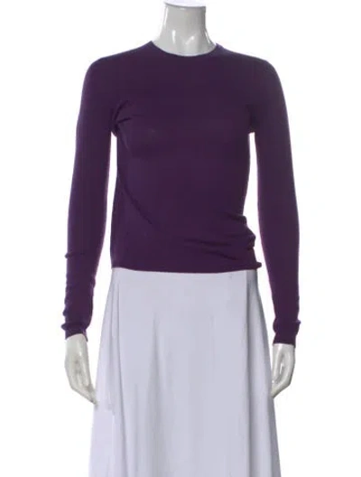Pre-owned Michael Kors Cashmere Crew Neck Sweater In Purple