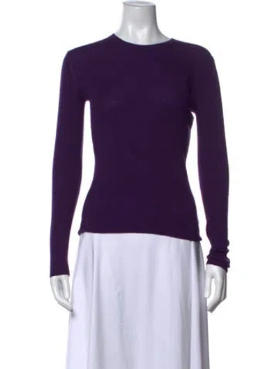 Pre-owned Michael Kors Cashmere Crew Neck Sweater In Purple