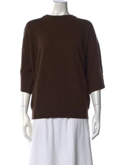 Pre-owned Michael Kors Cashmere Crew Neck Sweater W/ Tags In Brown