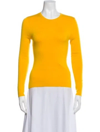 Pre-owned Michael Kors Cashmere Crew Neck Sweater In Yellow