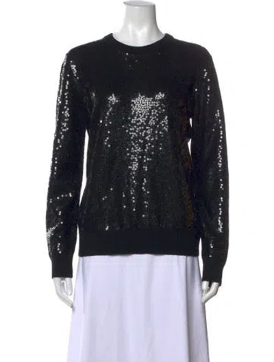 Pre-owned Michael Kors Cashmere Crew Neck Top In Black