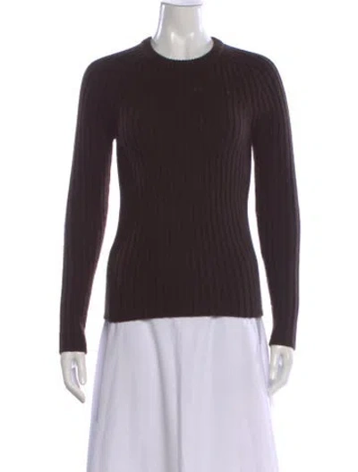 Pre-owned Michael Kors Cashmere Crew Neck Top In Brown