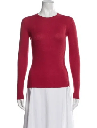 Pre-owned Michael Kors Cashmere Crew Neck Top In Red