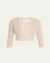 Michael Kors Cashmere Cropped Shrug In Neutral
