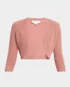 Michael Kors Cashmere Cropped Shrug In Pink