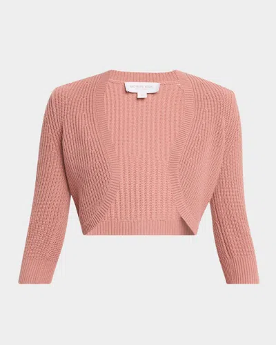 Michael Kors Cashmere Cropped Shrug In Pink