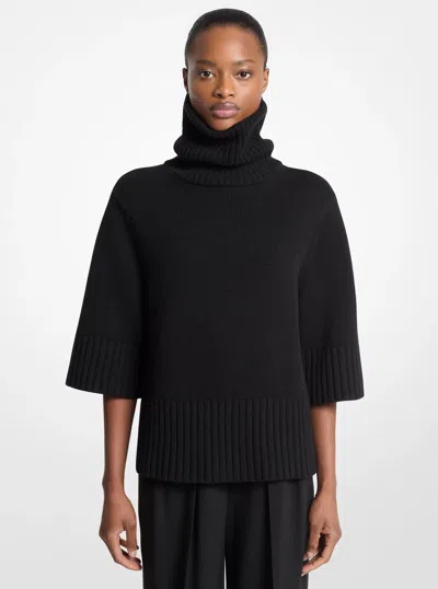 Michael Kors Cashmere Funnel-neck Sweater In Black