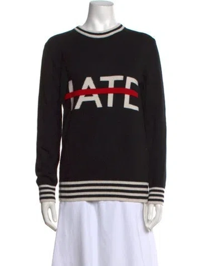 Pre-owned Michael Kors Cashmere Graphic Print Sweater In Black