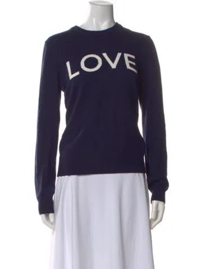 Pre-owned Michael Kors Cashmere Graphic Print Sweater In Blue