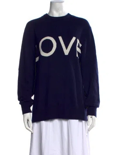 Pre-owned Michael Kors Cashmere Graphic Print Sweater In Blue