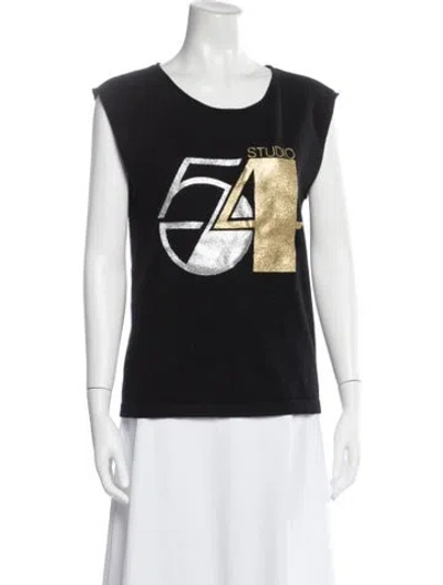 Pre-owned Michael Kors Cashmere Graphic Print T-shirt In Black