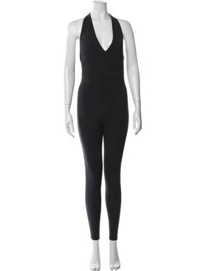 Pre-owned Michael Kors Cashmere Halterneck Jumpsuit In Black