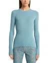 Michael Kors Cashmere Hutton Rib Top In Blue