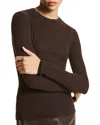 Michael Kors Cashmere Hutton Rib Top In Brown