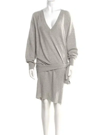 Pre-owned Michael Kors Cashmere Knee-length Dress In Gray
