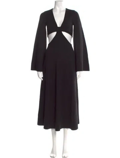 Pre-owned Michael Kors Cashmere Long Dress In Black