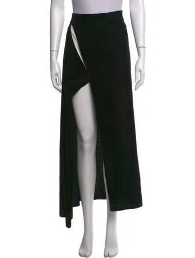 Pre-owned Michael Kors Cashmere Long Skirt In Black