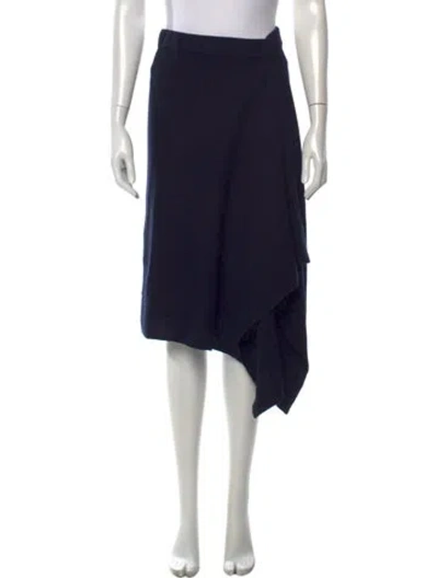Pre-owned Michael Kors Cashmere Midi Length Skirt In Blue
