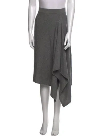 Pre-owned Michael Kors Cashmere Midi Length Skirt W/ Tags In Gray