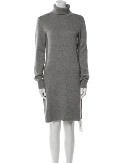 Pre-owned Michael Kors Cashmere Mini Dress In Gray