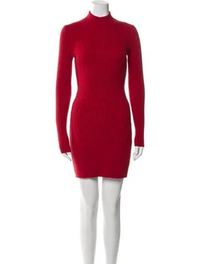 Pre-owned Michael Kors Cashmere Mini Dress W/ Tags In Red