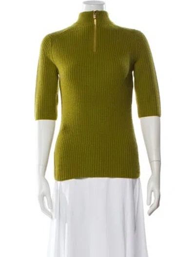 Pre-owned Michael Kors Cashmere Mock Neck Sweater In Green