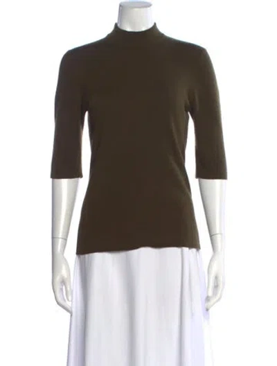 Pre-owned Michael Kors Cashmere Mock Neck Sweater In Green