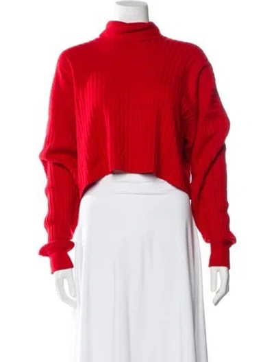 Pre-owned Michael Kors Cashmere Mock Neck Sweater In Red
