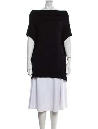 Pre-owned Michael Kors Cashmere Off-the-shoulder Sweater In Black