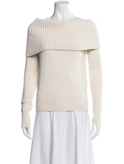 Pre-owned Michael Kors Cashmere Off-the-shoulder Sweater In Neutral