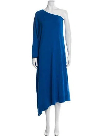 Pre-owned Michael Kors Cashmere One-shoulder Sweater In Blue