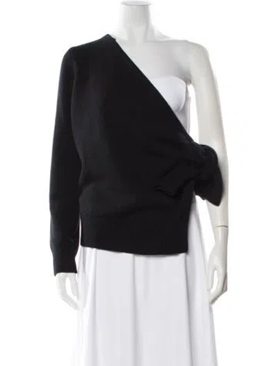 Pre-owned Michael Kors Cashmere One-shoulder Sweater W/ Tags In Black