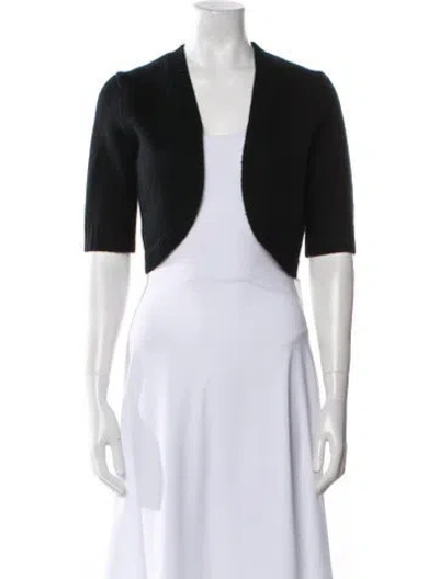 Pre-owned Michael Kors Cashmere Open Front Sweater In Black