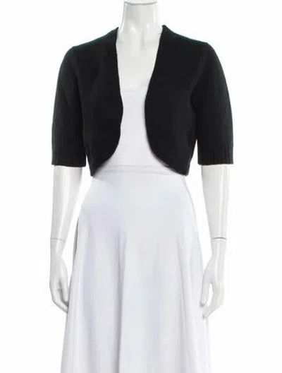 Pre-owned Michael Kors Cashmere Open Front Sweater In Black