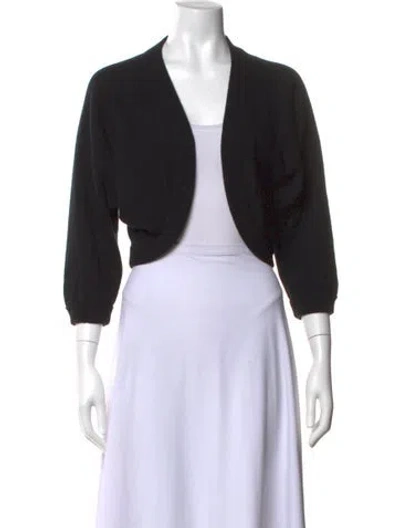 Pre-owned Michael Kors Cashmere Open Front Sweater In Black