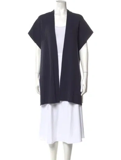 Pre-owned Michael Kors Cashmere Open Front Sweater In Blue