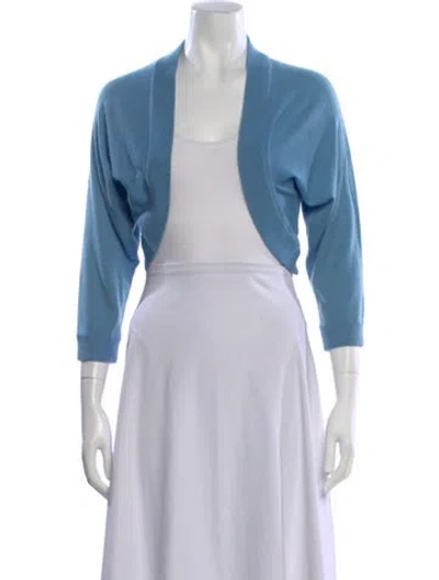 Pre-owned Michael Kors Cashmere Open Front Sweater In Blue