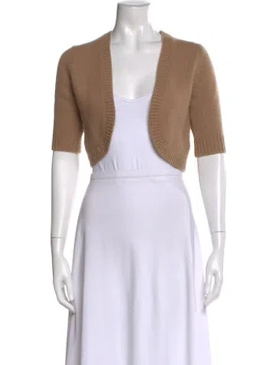 Pre-owned Michael Kors Cashmere Open Front Sweater In Brown
