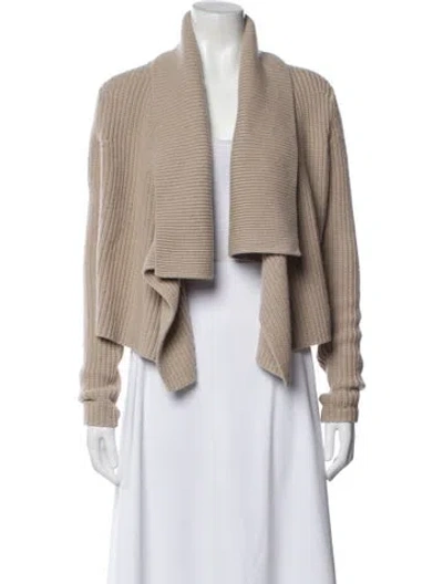Pre-owned Michael Kors Cashmere Open Front Sweater In Brown