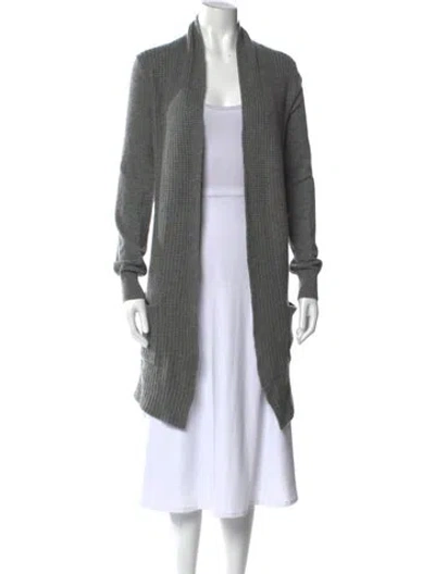 Pre-owned Michael Kors Cashmere Open Front Sweater In Gray